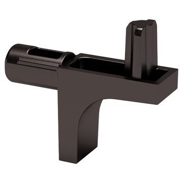 K-Line-hyllynkannatin 2 x Ø5 mm tapilla, musta nikkeli