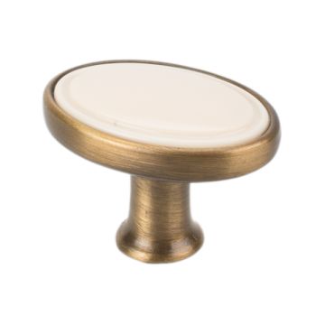 Nuppi "Bourg Oval" harjattu pronssioksidi / beige