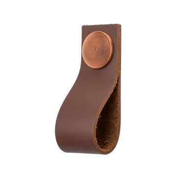 Nuppi 'Plain' ruskea nahka / kupari